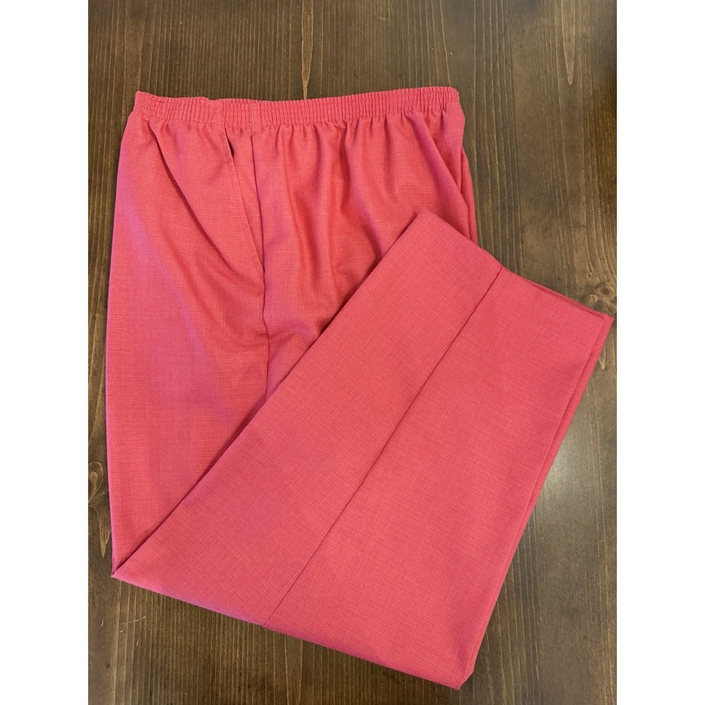 Alfred Dunner Women's 16W Plus Dress Pants Peony Solid Elastic Waist NWT